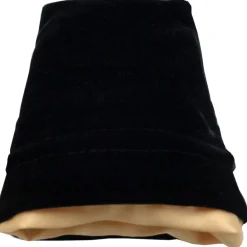 Velvet Black Dice Bag with Gold Lining (S) Terningpose