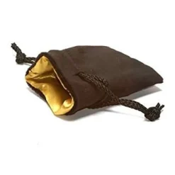 Velvet Dice Bag Black with Gold Lining Small Terningpose