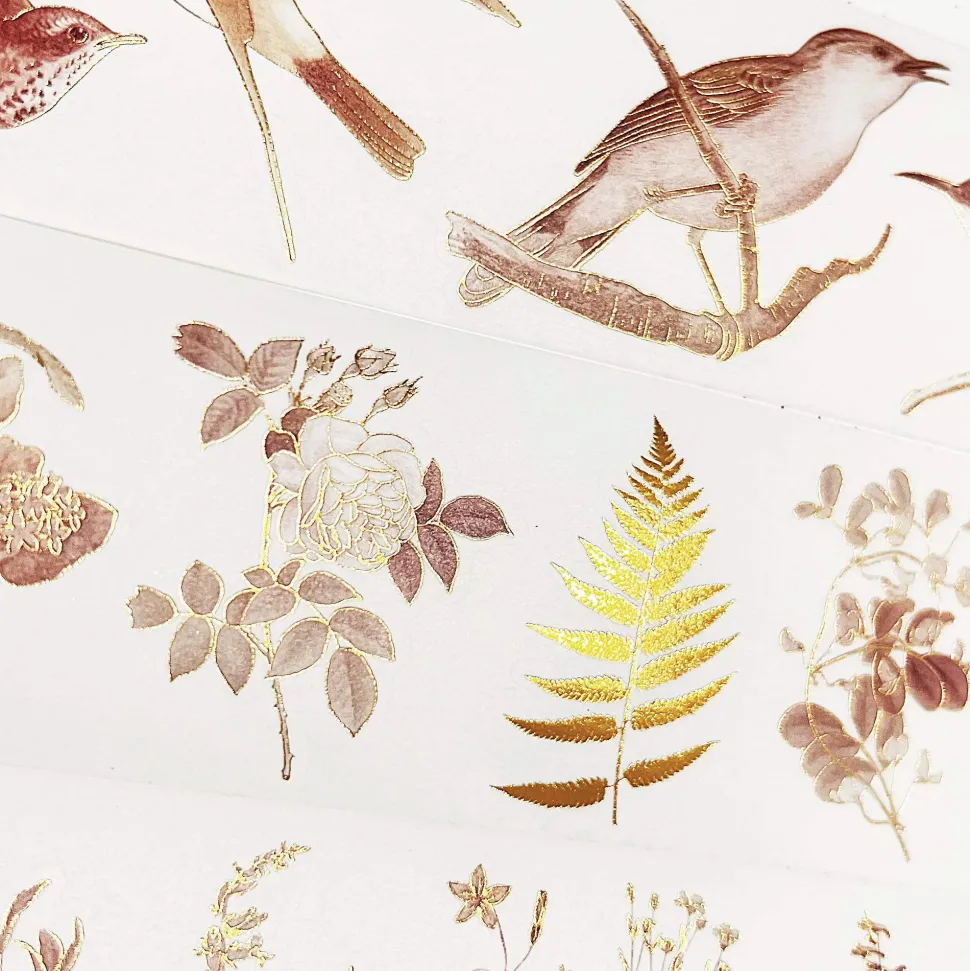 Vintage Botanicals Washi Tape Sticker Set (GILDED)