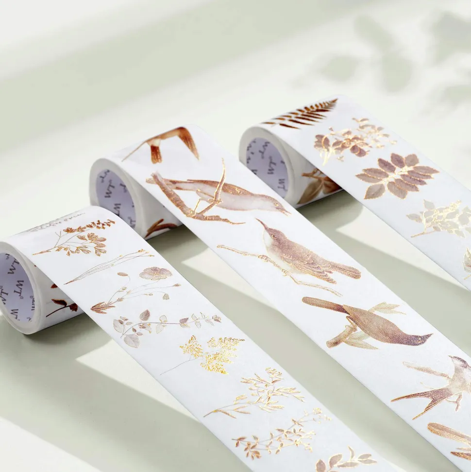 Vintage Botanicals Washi Tape Sticker Set (GILDED)