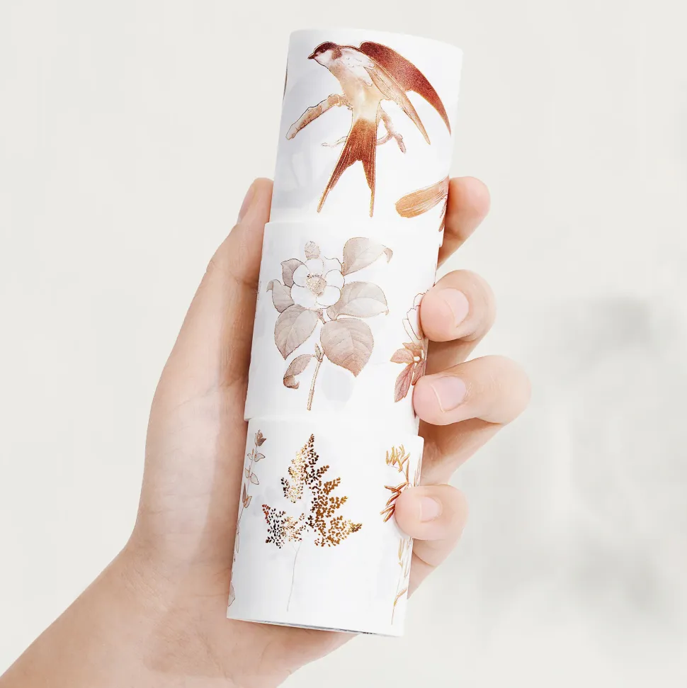 Vintage Botanicals Washi Tape Sticker Set (GILDED)