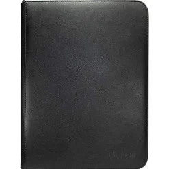 Vivid Black 9-Pocket Zippered Pro-Binder Portfolio