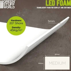 White 5mm LED Foam Medium 500x960