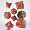 Witcher Crones Brewess Poly Red /Beige w /Coin (7) Terningsett, Witcher