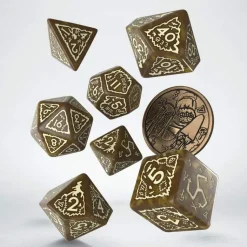 Witcher Crones Weavess Poly Brown /Beige w /Coin (7) Terningsett, Witcher