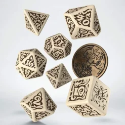 Witcher Leshen The Master of Crows Poly Brown /Beige w /Coin (7) Terningsett, Witcher