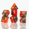 Wood Resin Rpg Dice Set Crimson Grove